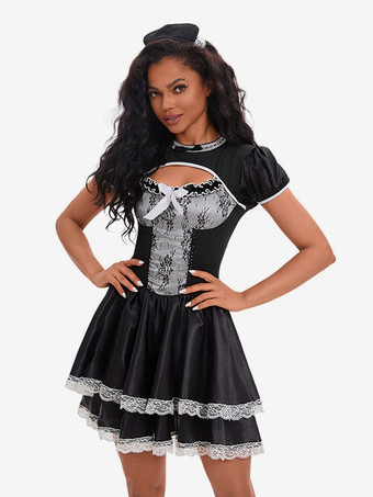 ブラック ハロウィン セクシーなコスチューム 黒のメイドドレスコスチューム
