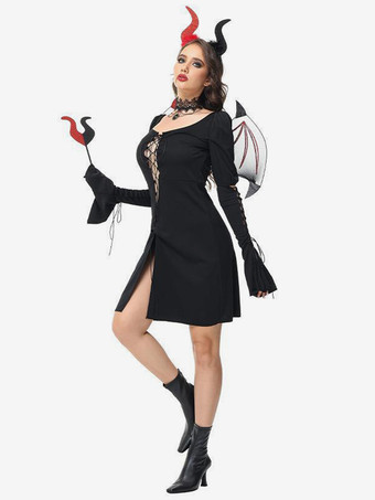 ハロウィン ヴァンパイアコスチューム ブラック セクシー アクセサリー ドレスセット ホリデーコスチューム