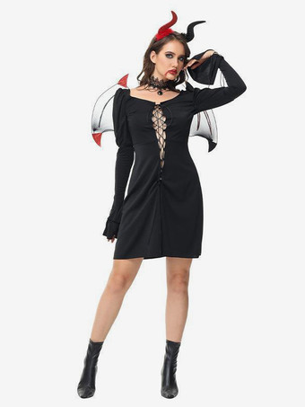 ブラック ハロウィン ヴァンパイアコスチューム ブラック セクシー アクセサリー ドレスセット ホリデーコスチューム