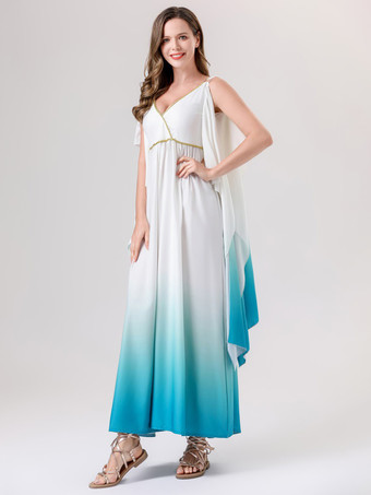 ギリシャの衣装 ライトスカイブルー エレガントなドレス オンブルセット コスチューム