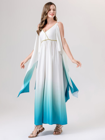 ギリシャの衣装 ライトスカイブルー エレガントなドレス オンブルセット コスチューム