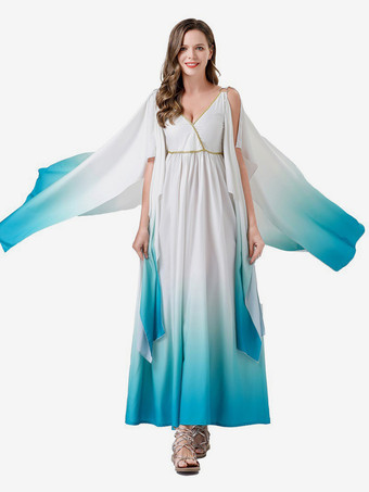 ギリシャの衣装 ライトスカイブルー エレガントなドレス オンブルセット コスチューム