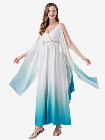 ギリシャの衣装 ライトスカイブルー エレガントなドレス オンブルセット コスチューム