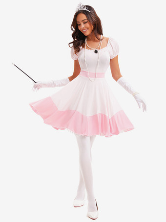 プリンセスコスチューム ピンクカラーブロック エレガントな帽子 手袋セット