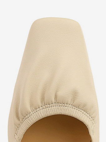 レディース ミッドローヒール スリッポン スクエアトゥ チャンキーヒール デイリーカジュアルパンプス ブラック