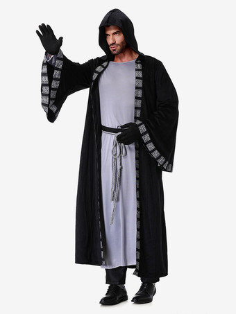 ハロウィン コスチューム ブラック メンズ レトロ 手袋 オーバーコート セット ホリデーコスチューム