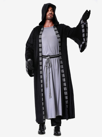 ハロウィン コスチューム ブラック メンズ レトロ 手袋 オーバーコート セット ホリデーコスチューム