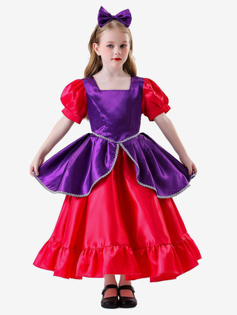 レトロコスチューム ローズ レディース エレガントドレス チョーカー カラーブロック セット コスチューム