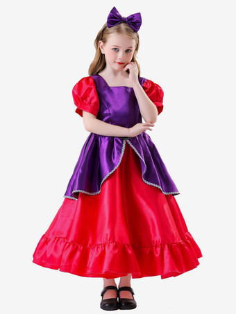 レトロコスチューム ローズ レディース エレガントドレス チョーカー カラーブロック セット コスチューム