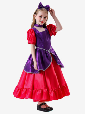 レトロコスチューム ローズ レディース エレガントドレス チョーカー カラーブロック セット コスチューム