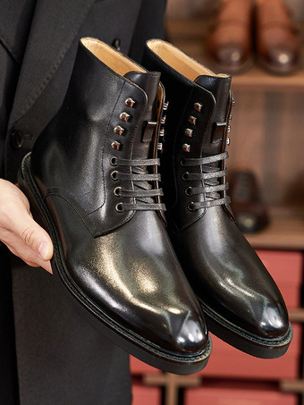 メンズ マーティン ワークブーツ レザー ブラウン アンクル ショートブーツ