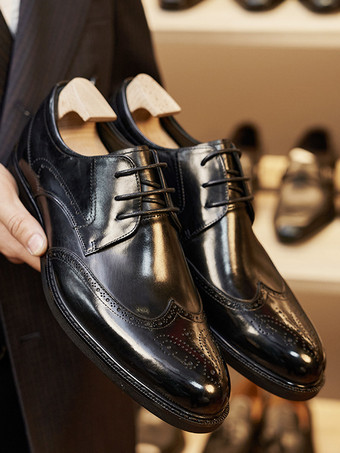 男性用ドレスシューズ スクエアトゥ 牛革 ブローグ フォーマル ウェディングシューズ