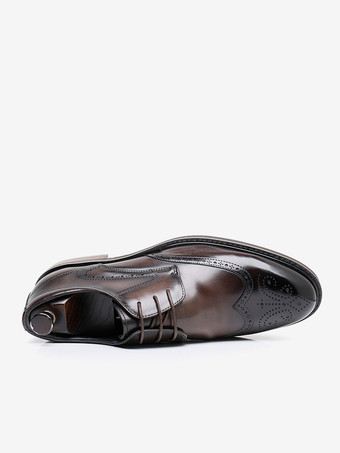 男性用ドレスシューズ スクエアトゥ 牛革 ブローグ フォーマル ウェディングシューズ