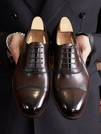 男性用ドレスシューズ モダン ポインテッドトゥ レザーダービー ウェディング フォーマルシューズ