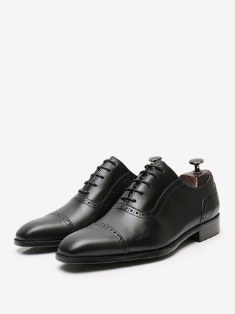 男性用ドレスシューズ 素敵なスクエアトゥ レザー オックスフォード ウェディング フォーマルシューズ