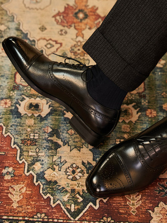 メンズドレスシューズ スクエアトゥ レザー ブローグ ダービー フォーマル ウェディングシューズ