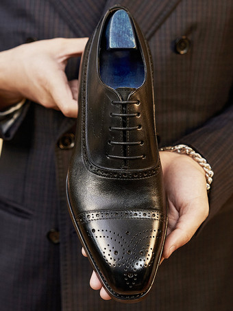 メンズドレスシューズ スクエアトゥ レザー ブローグ ダービー フォーマル ウェディングシューズ
