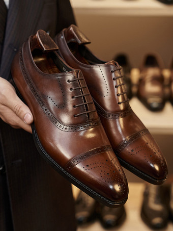 メンズドレスシューズ スクエアトゥ レザー ブローグ ダービー フォーマル ウェディングシューズ