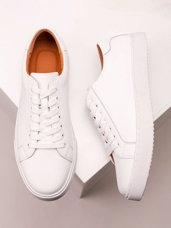 メンズスニーカー ラウンドトゥ レースアップ フラット ハイキングシューズ