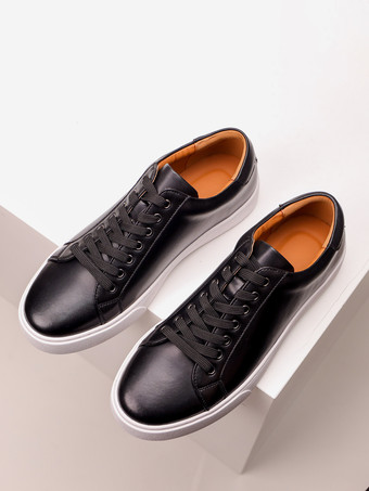 メンズスニーカー ラウンドトゥ レースアップ フラット ハイキングシューズ