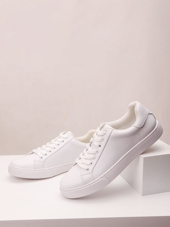 メンズスニーカー 快適なPUレザー ラウンドトゥ バスケット スポーツシューズ