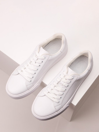 メンズスニーカー 快適なPUレザー ラウンドトゥ バスケット スポーツシューズ