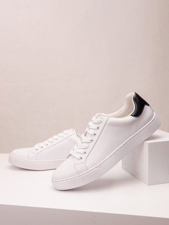 メンズスニーカー 快適なPUレザー ラウンドトゥ バスケット スポーツシューズ