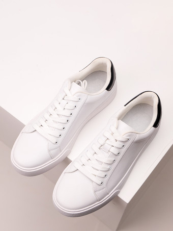 メンズスニーカー 快適なPUレザー ラウンドトゥ バスケット スポーツシューズ