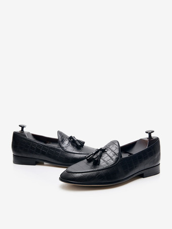 メンズ タッセルローファー アートワーク ラウンドトゥ レザーシューズ ブローグ ダービー フォーマル ウェディングシューズ