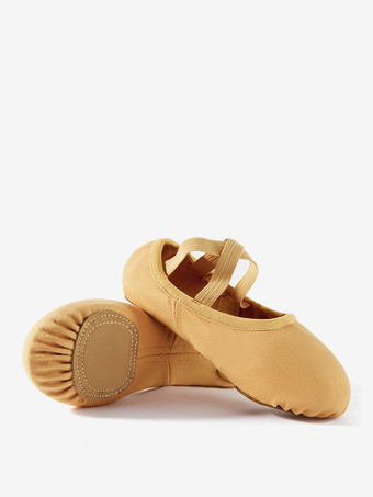 Brun Chaussures de danse de ballet Chaussures de danse à bout rond marron