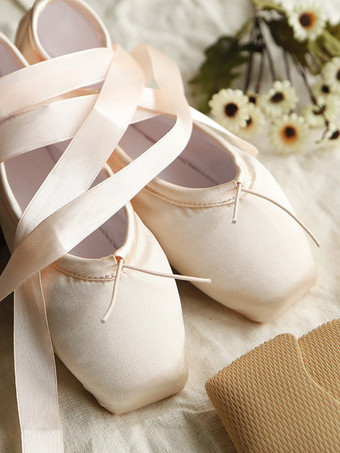 バレエダンスシューズ ピンク スクエアトゥ ダンスシューズ