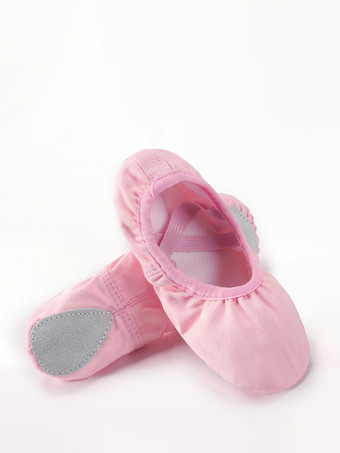 Chaussures de danse de ballet roses à bout rond pour enfants