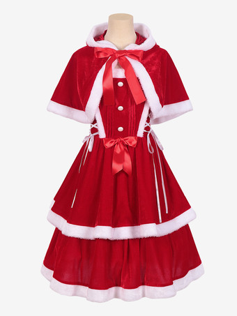 レッド 2ピースサンタコスチューム魅力的なクリスマスセット