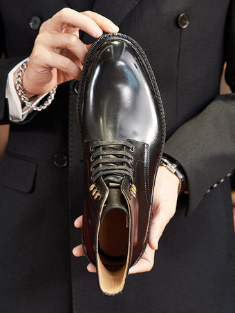 メンズ マーティン ワークブーツ シックなブラック ショートドレスブーツ