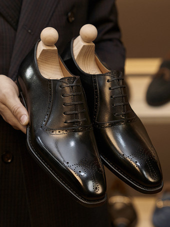 メンズオックスフォードドレスシューズ スタイリッシュなスクエアトゥレザーダービーフォーマルウェディングシューズ