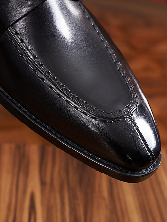 メンズ ペニーローファー スリッポン 牛革 プロム ウェディングシューズ