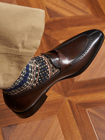 メンズ ペニーローファー スリッポン 牛革 プロム ウェディングシューズ