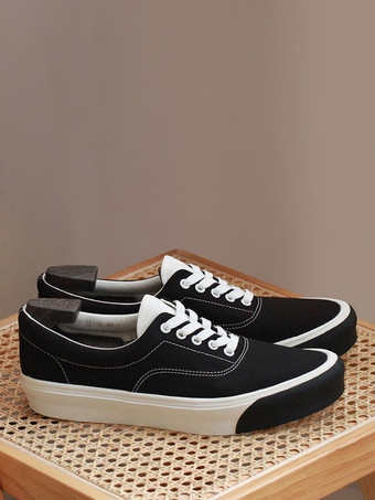 男性用スニーカー 快適なキャンバス ラウンドトゥ バスケット スポーツシューズ