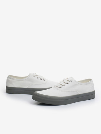 Men's Sneakers Comfy Elastic Fabric Round Toe Color Block Basket Sport Shoes