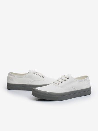 Light Gray Men's Sneakers Comfy Elastic Fabric Round Toe Color Block Basket Sport Shoes