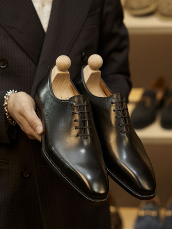 メンズファッションドレスシューズスクエアトゥレザーオックスフォードプロムウェディングフォーマルシューズタキシードドレスシューズ