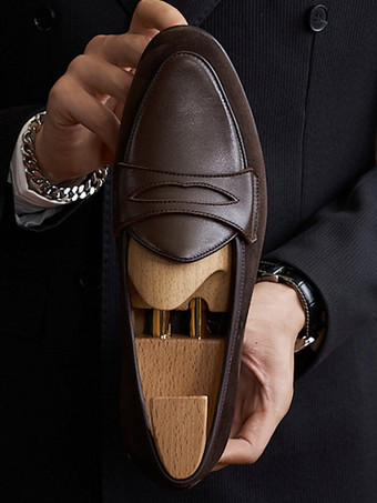 メンズ ペニーローファーシューズ アートワーク ラウンドトゥ スエードレザー プロム ウェディングシューズ