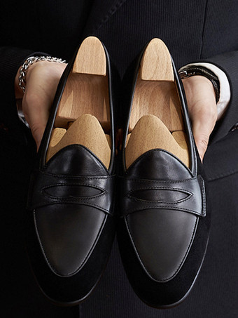 メンズ ペニーローファーシューズ アートワーク ラウンドトゥ スエードレザー プロム ウェディングシューズ