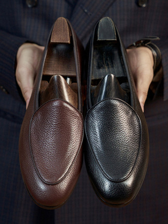 メンズ スリッポン ローファー アートワーク ラウンドトゥ レザーシューズ 牛革 プロム ウェディングシューズ