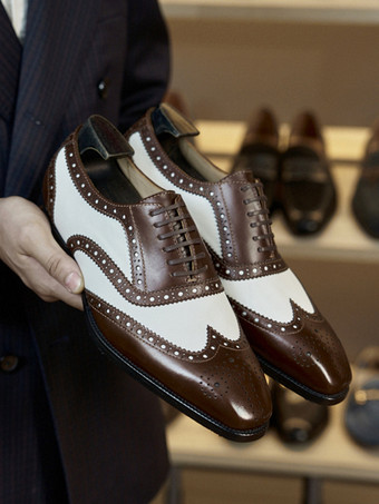 メンズ ドレスシューズ スクエアトゥ レザー ブローグ オックスフォード プロム ウェディングシューズ