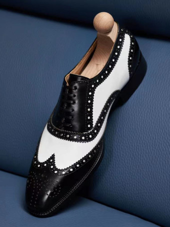 メンズ ドレスシューズ スクエアトゥ レザー ブローグ オックスフォード プロム ウェディングシューズ