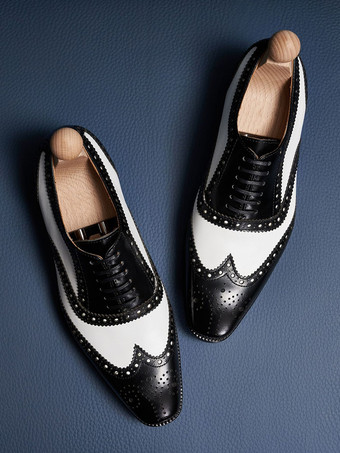 メンズ ドレスシューズ スクエアトゥ レザー ブローグ オックスフォード プロム ウェディングシューズ