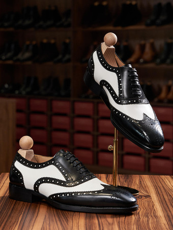 メンズ ドレスシューズ スクエアトゥ レザー ブローグ オックスフォード プロム ウェディングシューズ