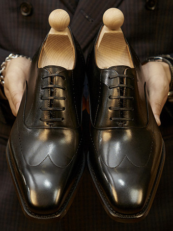 男性用ドレスシューズ、ファッションスクエアトゥ、牛革ブローグダービー、フォーマルウェディングシューズ