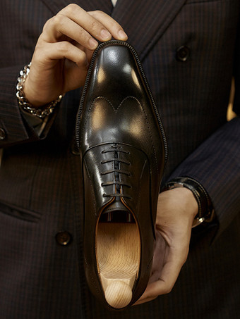 男性用ドレスシューズ、ファッションスクエアトゥ、牛革ブローグダービー、フォーマルウェディングシューズ